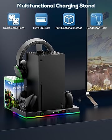 Cooling Fan Stand&Charging Station For Xbox Series X