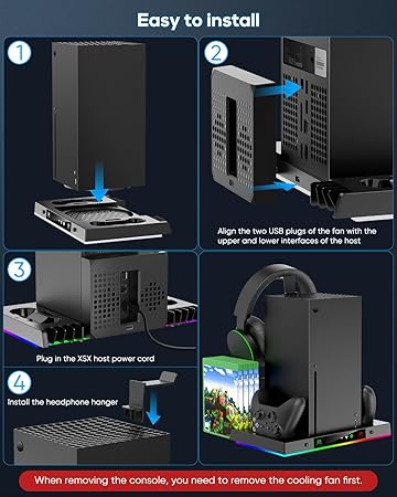 Cooling Fan Stand&Charging Station For Xbox Series X